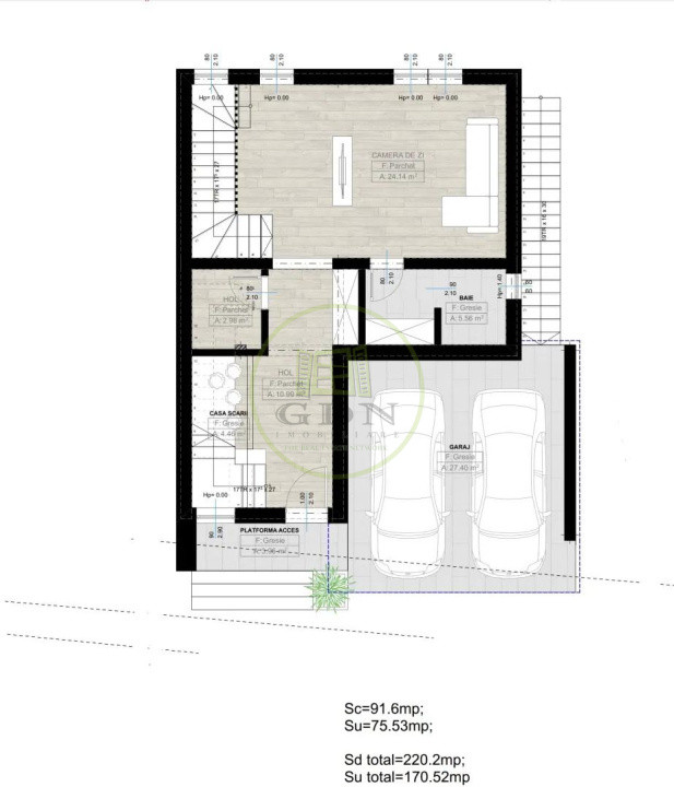 Casa D+P+1, 170 mp utili, 270 mp teren, zona Amaradia