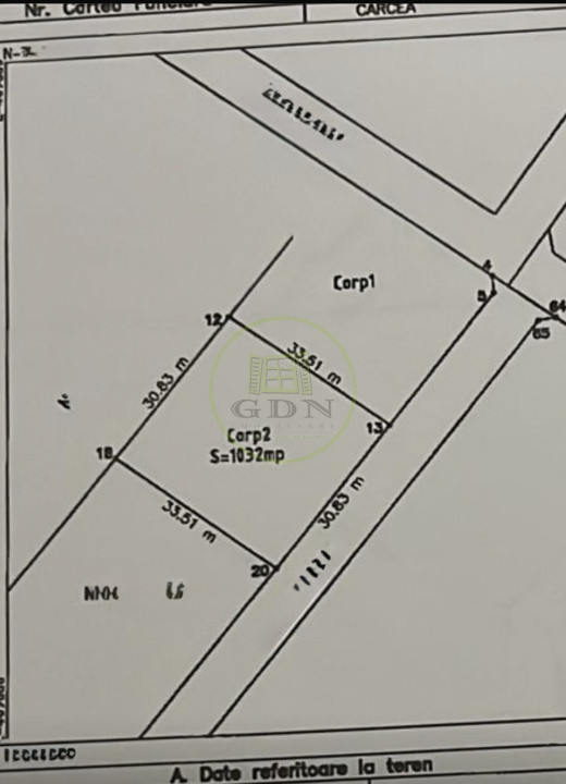 Teren intravilan, 1036mp, zona Banul Maracine, Carcea