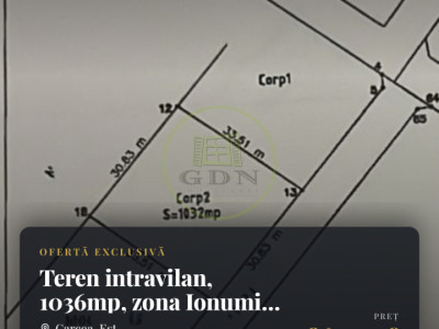 Teren intravilan, 1036mp, zona Ionumi, Carcea