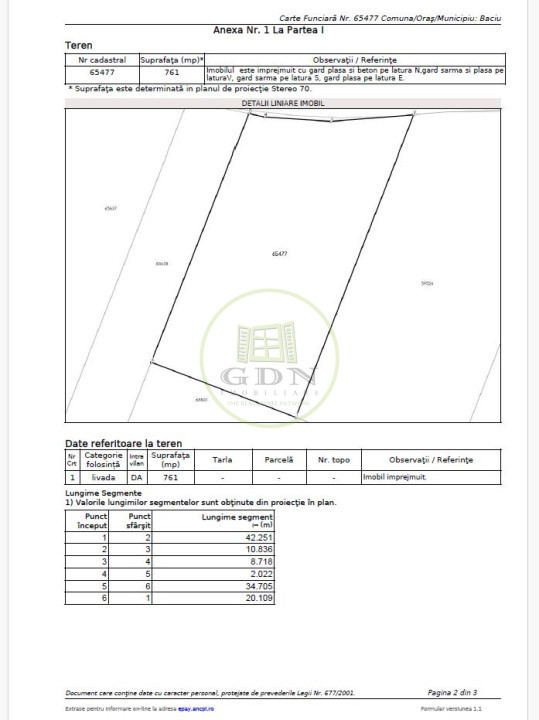 Teren intravilan de construcții, Baciu, 761 mp., 56.900 Eur!