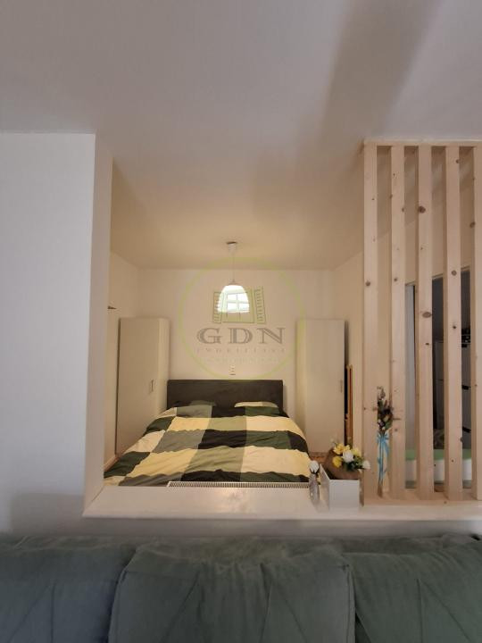 Sibiu, Zona Belvedere, 45,63 mp, apartament cu nișă de dormit, si o mică grădină