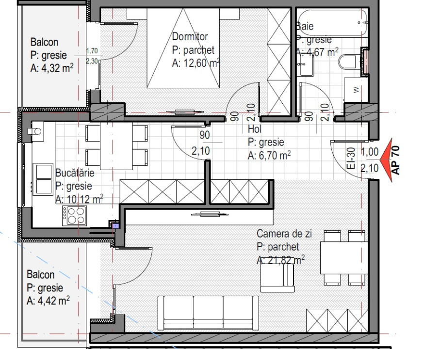 Apartament 2 camere nou, finisat lângă Baza Sportivă Gheorgheni 56 mp