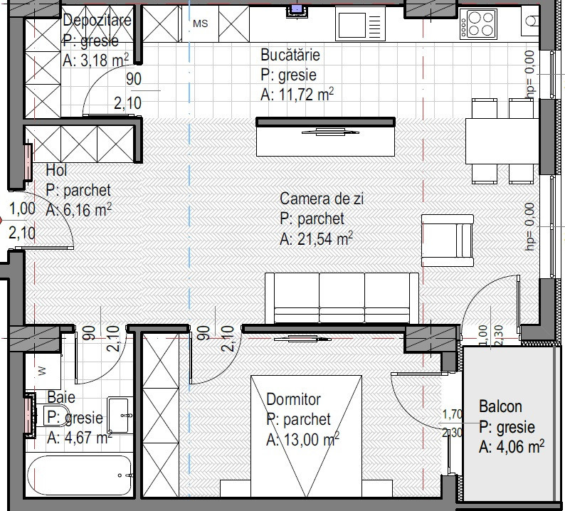 Apartament 2 camere nou, finisat lângă Baza Sportivă Gheorgheni - 60 mp